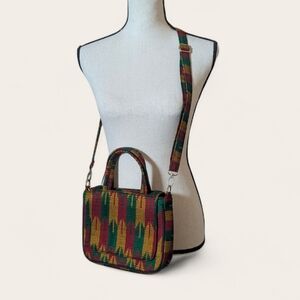 Authentic Handcrafted Nepalese Dhaka Crossbody Bag Bohemian, Artisanal Aesthetic